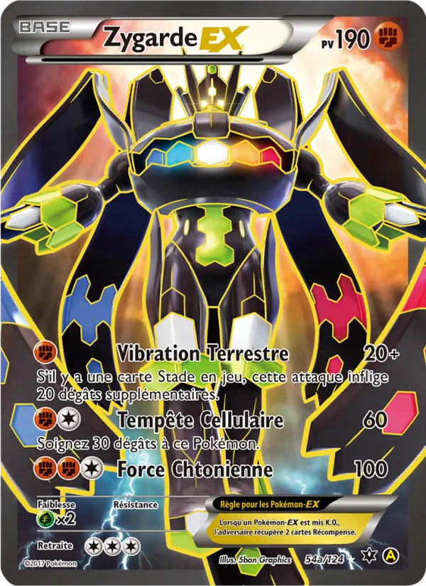 Carte Pokémon Zygarde EX de l'extension Impact des Destins