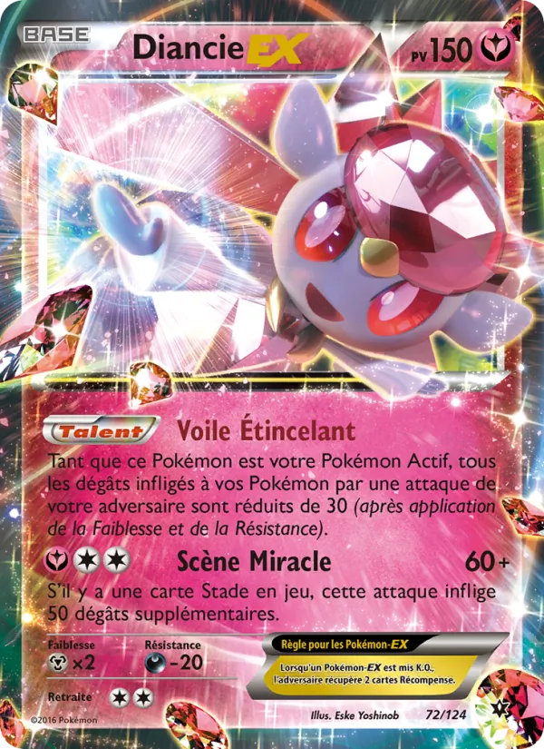 Carte Pokémon Diancie EX de l'extension Impact des Destins