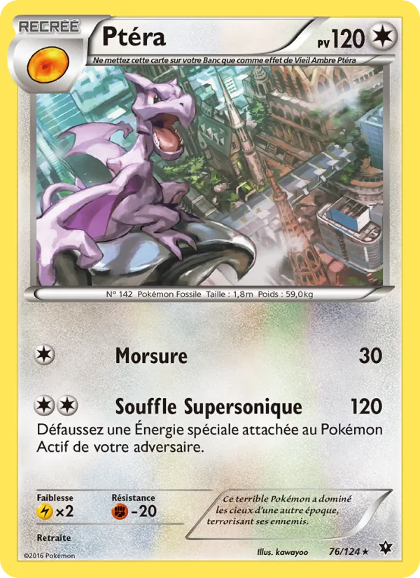 Carte Pokémon Ptéra de l'extension Impact des Destins