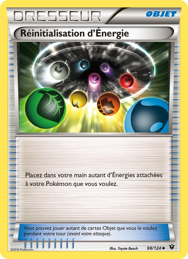 Carte Pokémon Réinitialisation d'Énergie de l'extension Impact des Destins