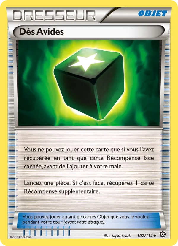 Carte Pokémon Dés Avides de l'extension Offensive Vapeur