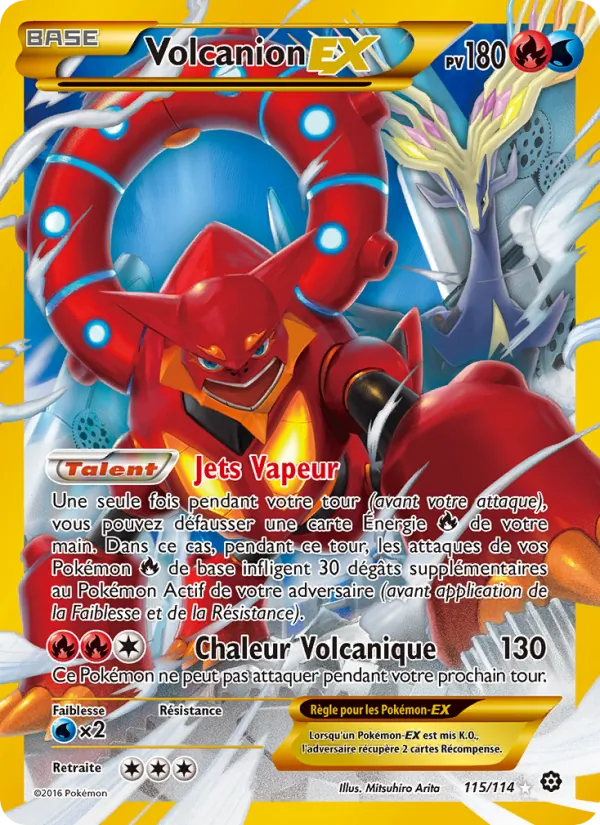 Carte Pokémon Volcanion EX de l'extension Offensive Vapeur