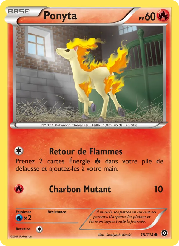 Carte Pokémon Ponyta de l'extension Offensive Vapeur