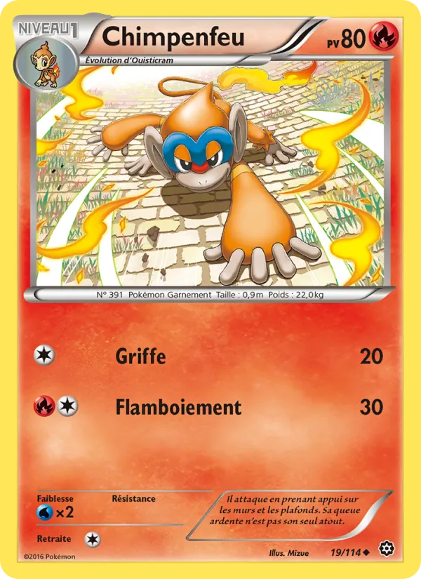 Carte Pokémon Chimpenfeu de l'extension Offensive Vapeur