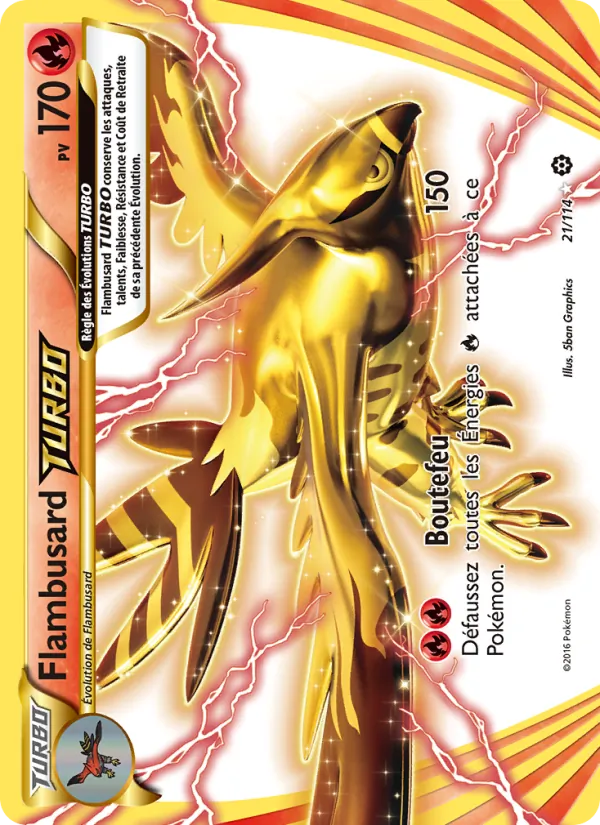 Carte Pokémon Flambusard TURBO de l'extension Offensive Vapeur