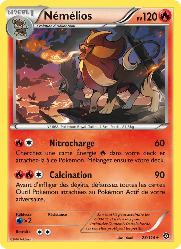Carte Pokémon Némélios de l'extension Offensive Vapeur