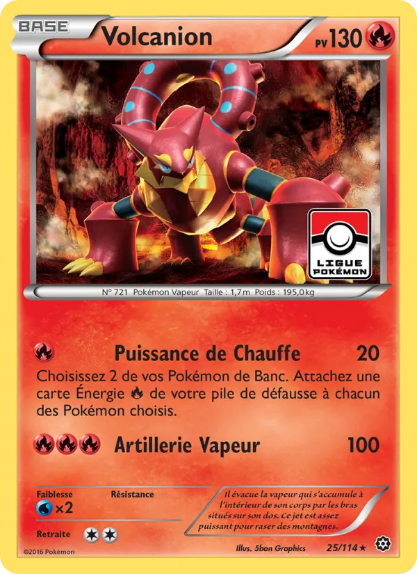 Carte Pokémon Volcanion de l'extension Offensive Vapeur
