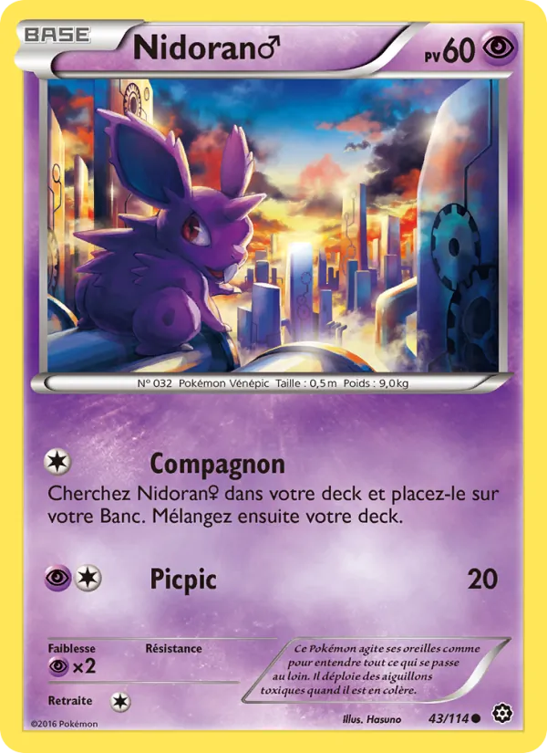 Carte Pokémon Nidoran♂ de l'extension Offensive Vapeur