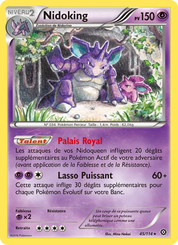 Carte Pokémon Nidoking de l'extension Offensive Vapeur