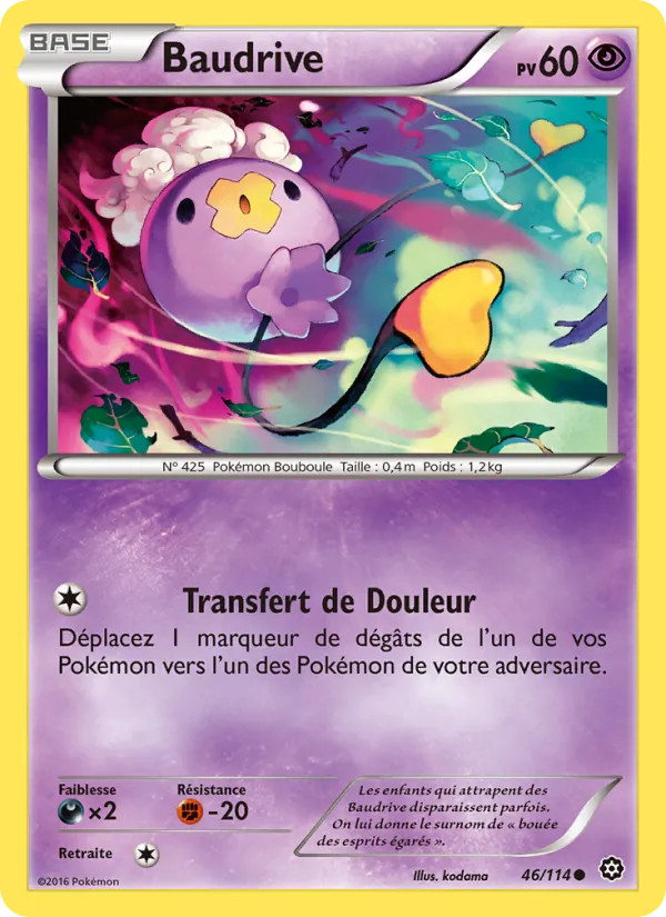 Carte Pokémon Baudrive de l'extension Offensive Vapeur
