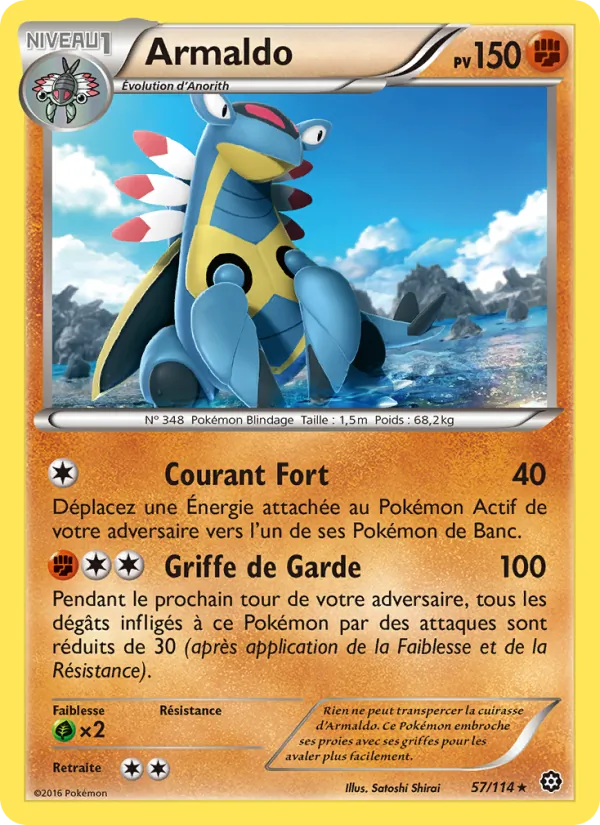 Carte Pokémon Armaldo de l'extension Offensive Vapeur