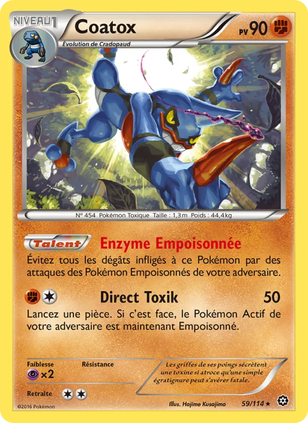 Carte Pokémon Coatox de l'extension Offensive Vapeur