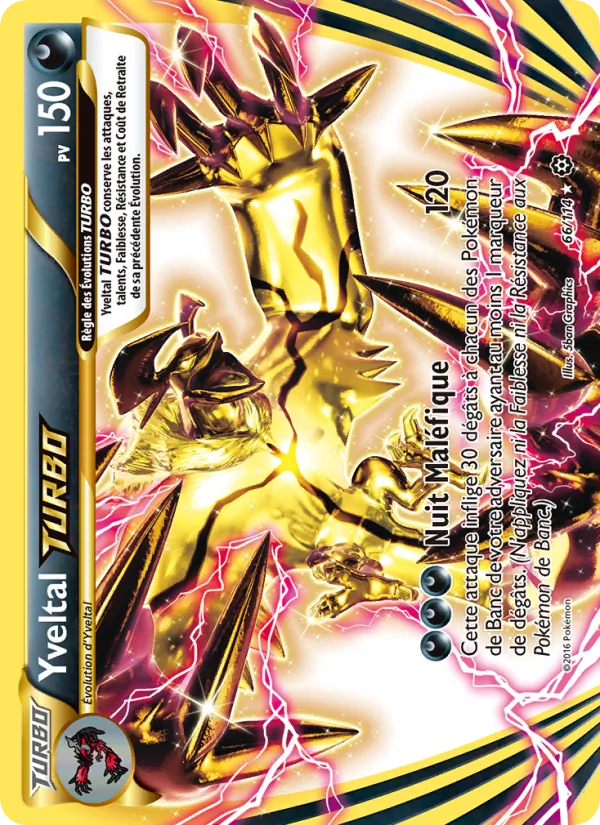 Carte Pokémon Yveltal TURBO de l'extension Offensive Vapeur