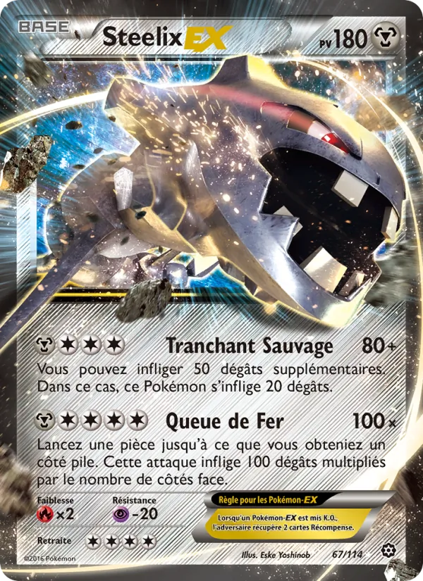 Carte Pokémon Steelix EX de l'extension Offensive Vapeur