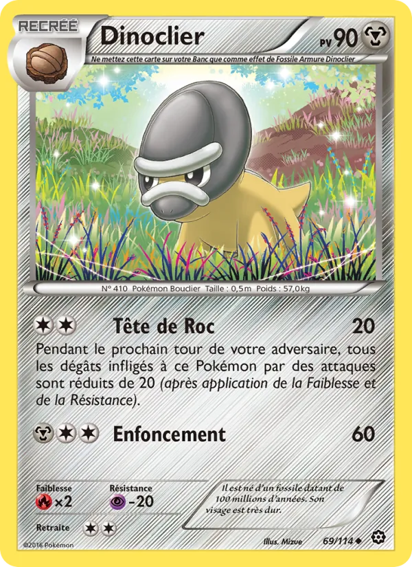 Carte Pokémon Dinoclier de l'extension Offensive Vapeur