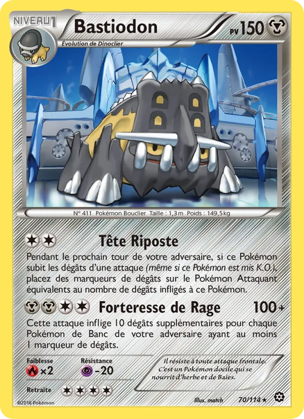 Carte Pokémon Bastiodon de l'extension Offensive Vapeur