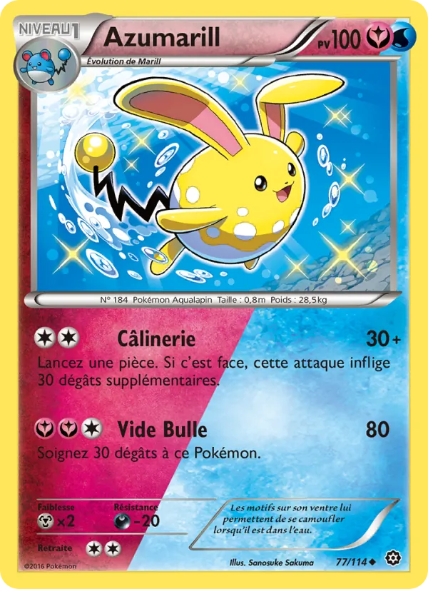 Carte Pokémon Azumarill de l'extension Offensive Vapeur