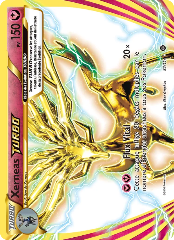 Carte Pokémon Xerneas TURBO de l'extension Offensive Vapeur