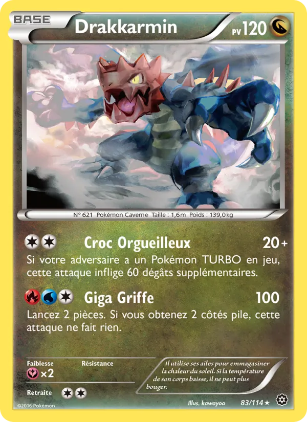 Carte Pokémon Drakkarmin de l'extension Offensive Vapeur
