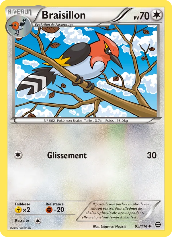 Carte Pokémon Braisillon de l'extension Offensive Vapeur