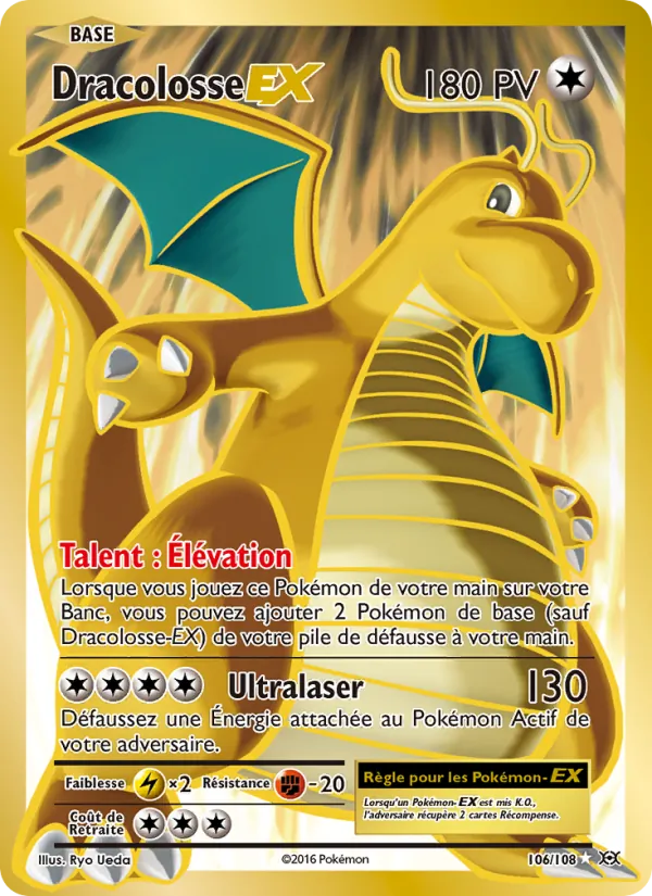 Carte Pokémon Dracolosse EX de l'extension Évolutions