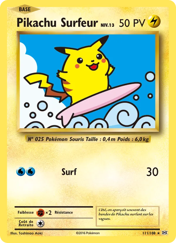 Carte Pokémon Pikachu Surfeur de l'extension Évolutions
