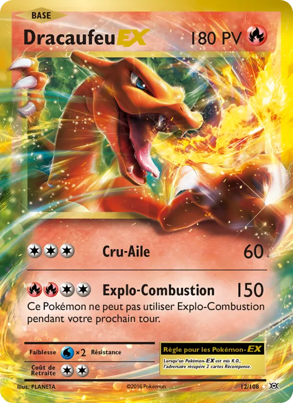 Carte Pokémon Dracaufeu EX de l'extension Évolutions