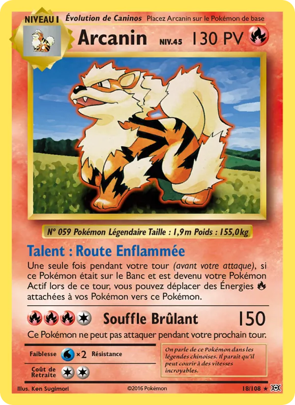 Carte Pokémon Arcanin de l'extension Évolutions