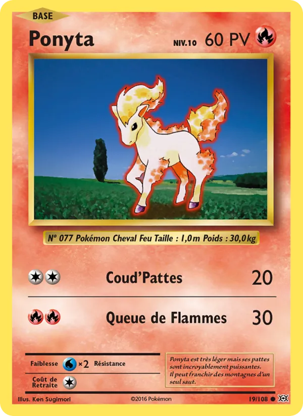 Carte Pokémon Ponyta de l'extension Évolutions