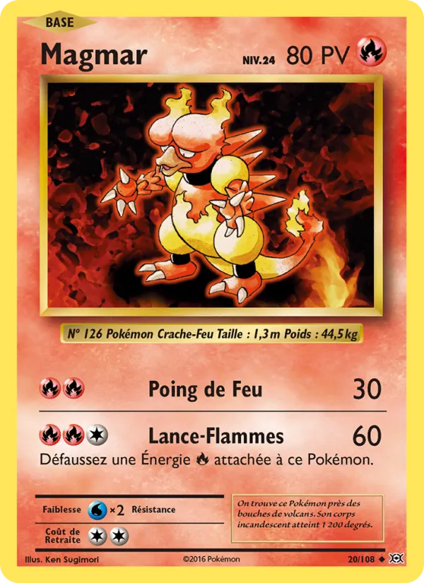 Carte Pokémon Magmar de l'extension Évolutions