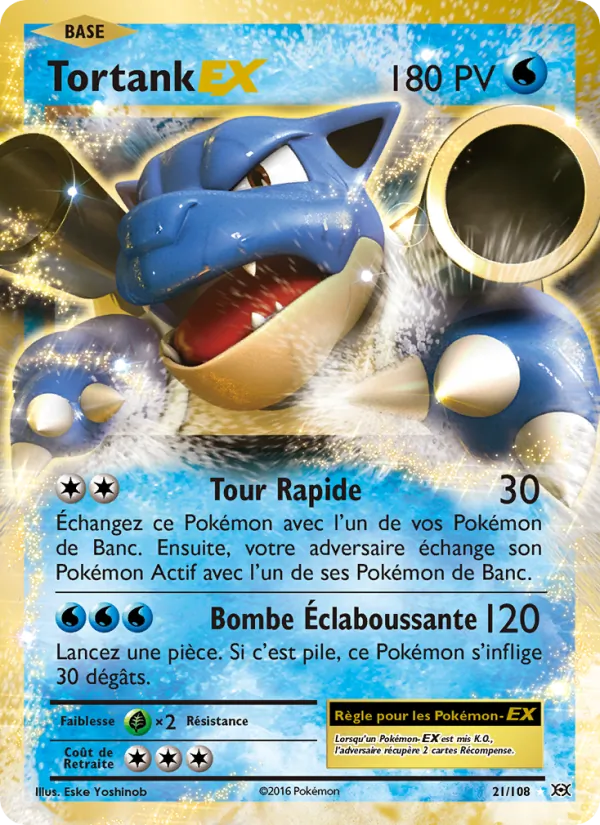 Carte Pokémon Tortank EX de l'extension Évolutions