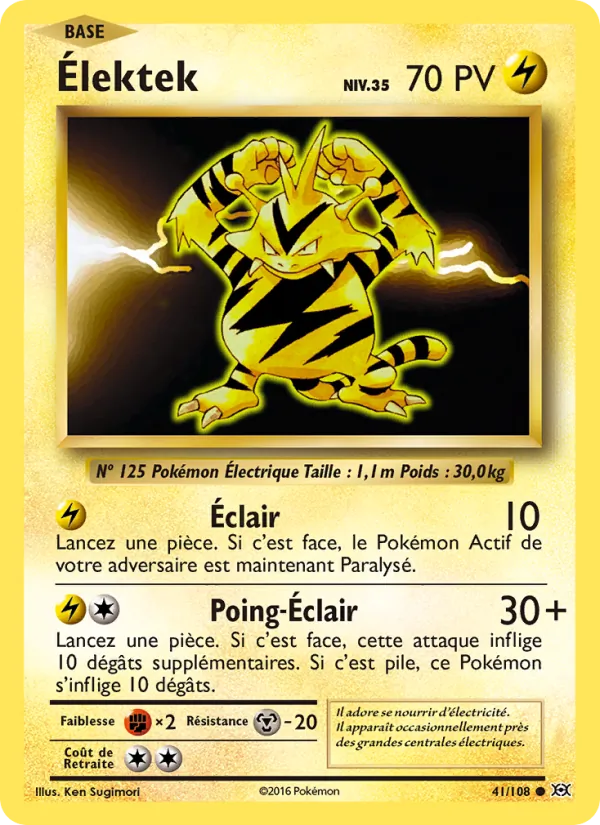 Carte Pokémon Élektek de l'extension Évolutions
