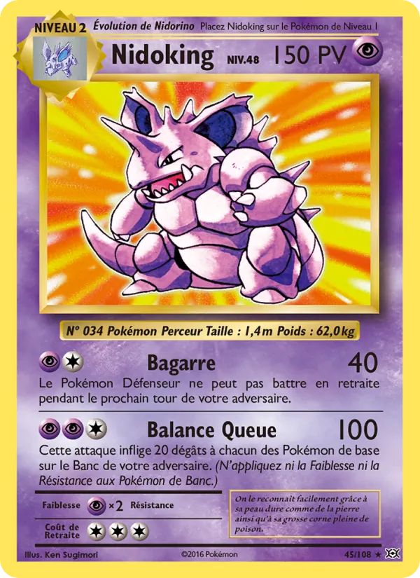 Carte Pokémon Nidoking de l'extension Évolutions