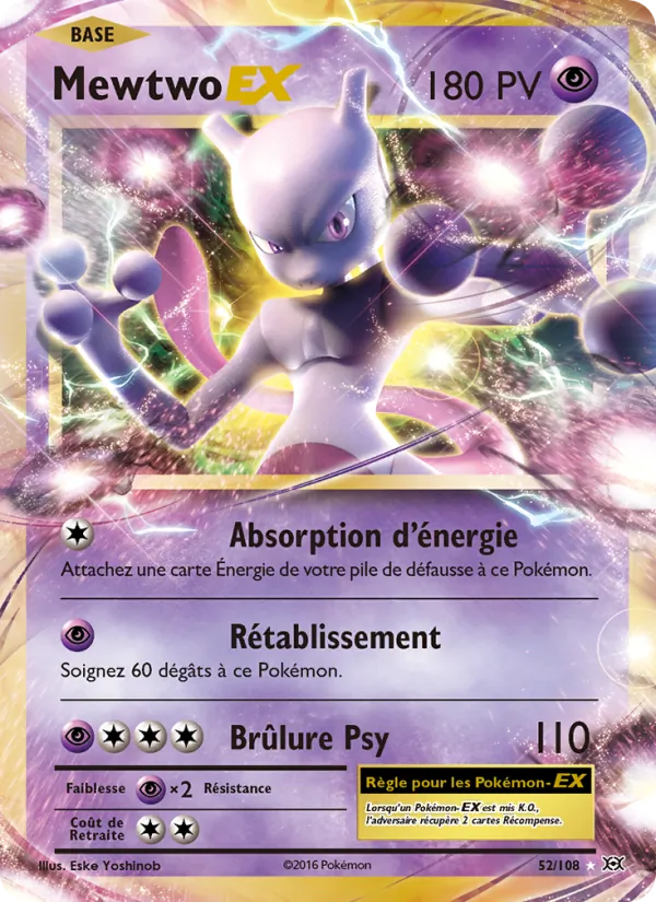 Carte Pokémon Mewtwo EX de l'extension Évolutions