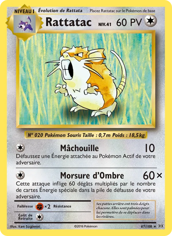 Carte Pokémon Rattatac de l'extension Évolutions