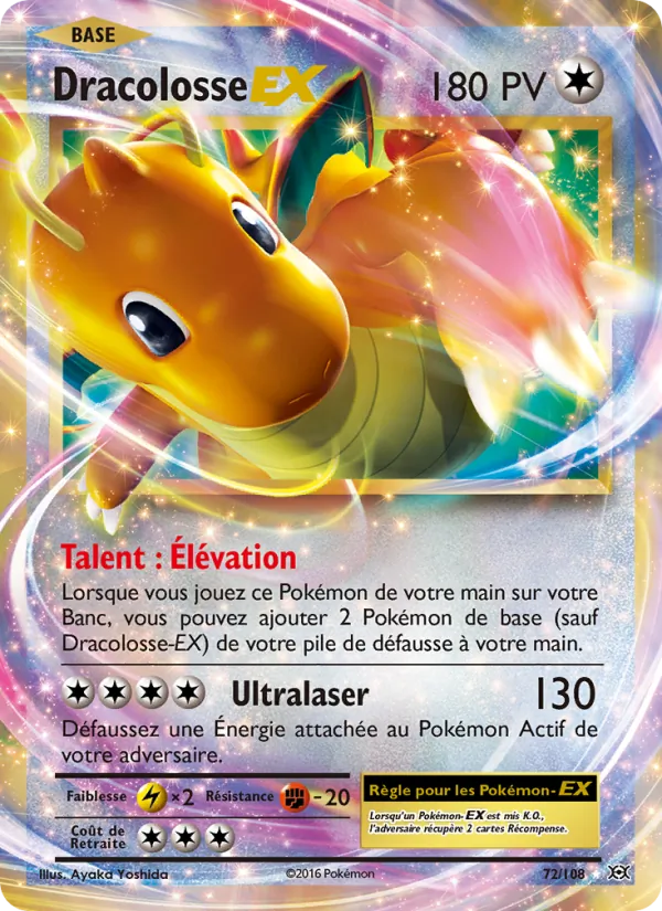 Carte Pokémon Dracolosse EX de l'extension Évolutions