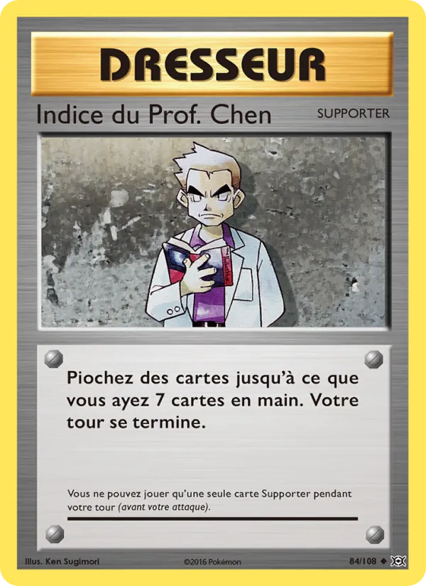 Carte Pokémon Indice du Prof. Chen de l'extension Évolutions