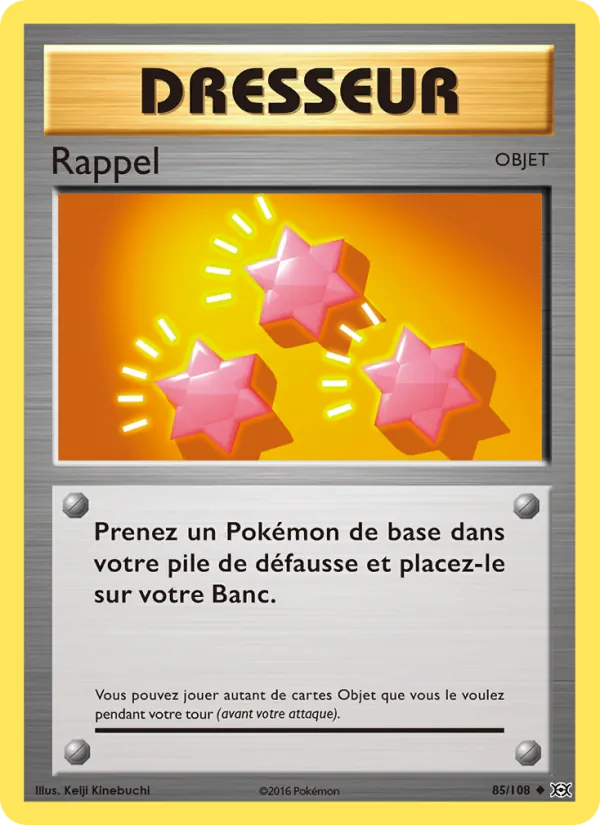 Carte Pokémon Rappel de l'extension Évolutions