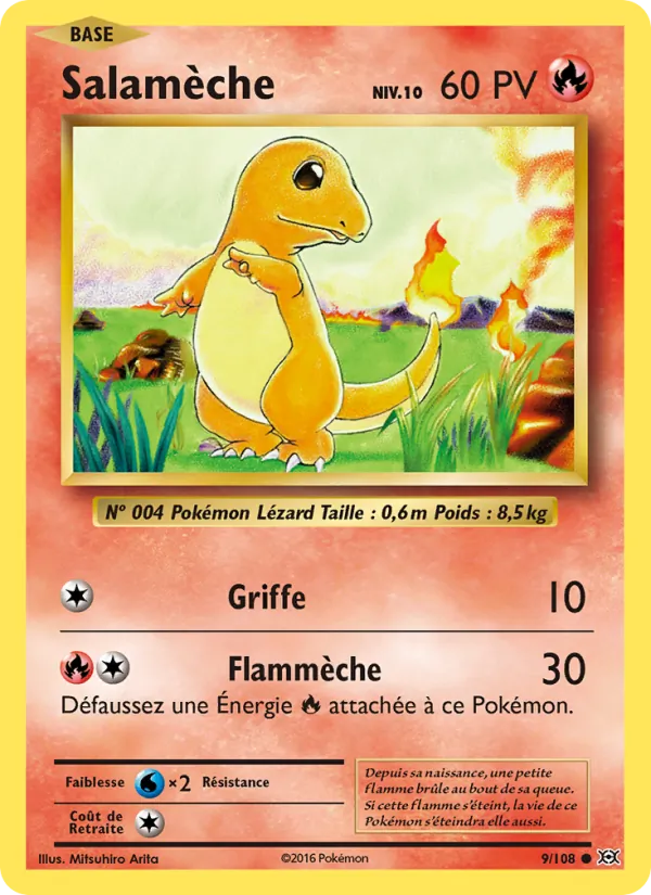 Carte Pokémon Salamèche de l'extension Évolutions