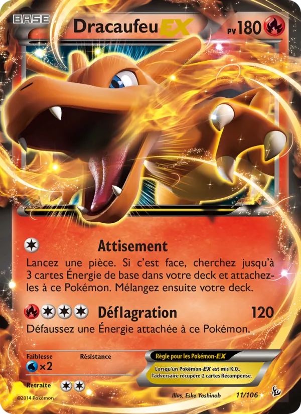 Carte Pokémon Dracaufeu EX de l'extension Étincelles