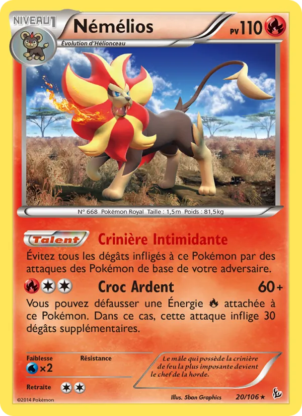 Carte Pokémon Némélios de l'extension Étincelles