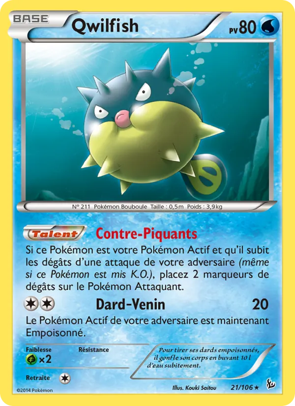 Carte Pokémon Qwilfish de l'extension Étincelles