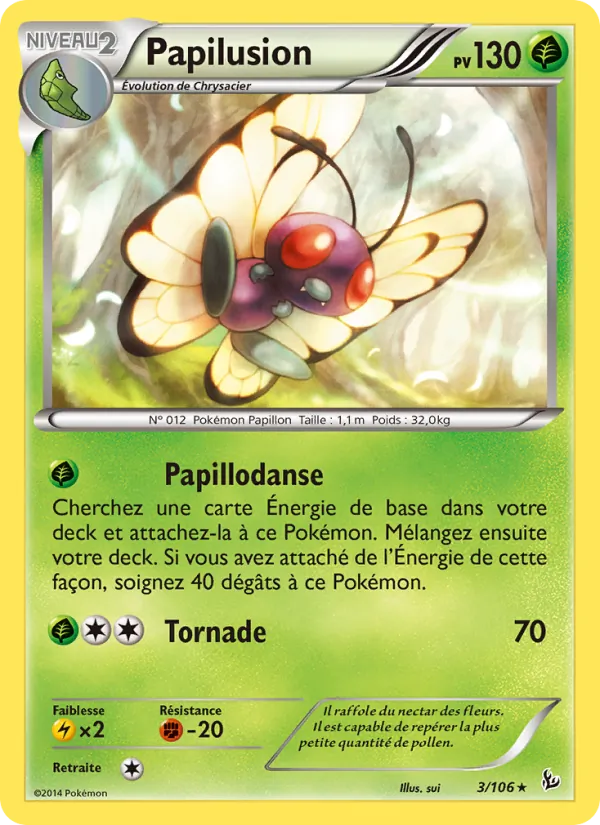 Carte Pokémon Papilusion de l'extension Étincelles