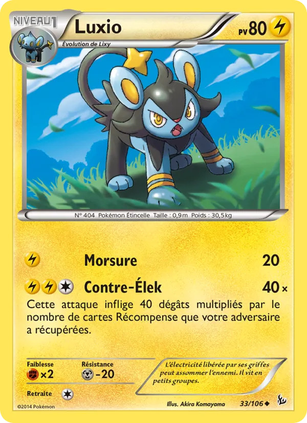 Carte Pokémon Luxio de l'extension Étincelles