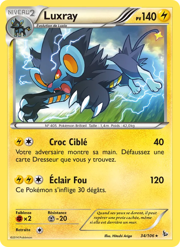 Carte Pokémon Luxray de l'extension Étincelles