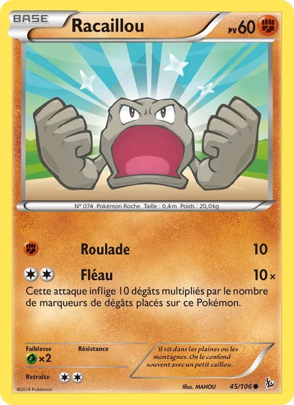 Carte Pokémon Racaillou de l'extension Étincelles