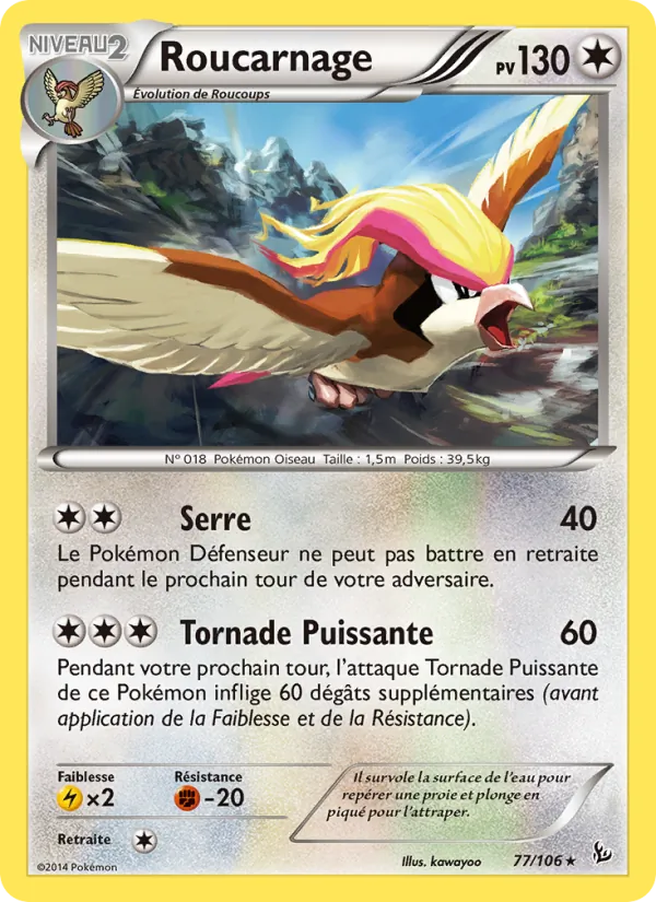 Carte Pokémon Roucarnage de l'extension Étincelles