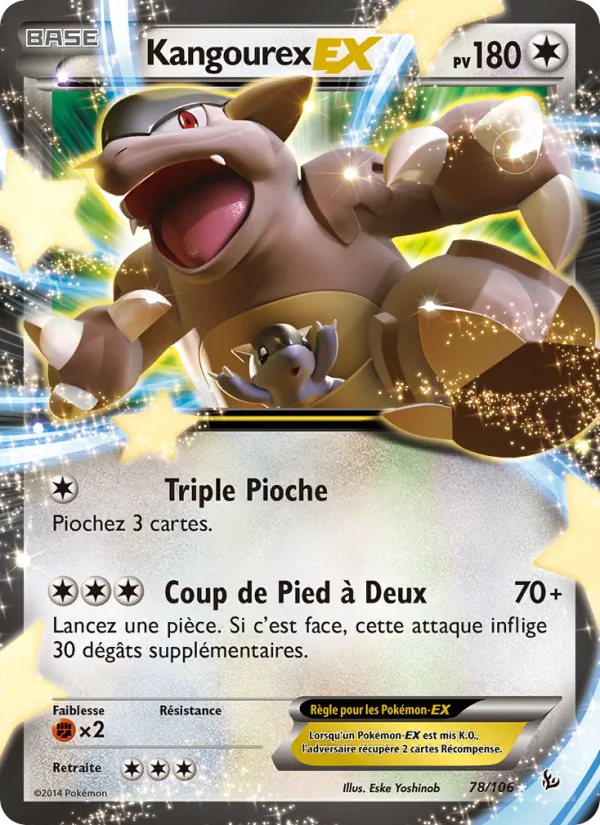 Carte Pokémon Kangourex EX de l'extension Étincelles