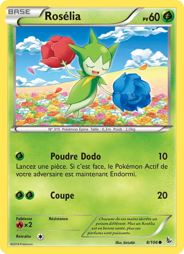 Carte Pokémon Rosélia de l'extension Étincelles