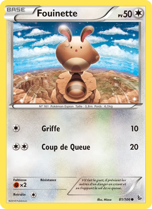 Carte Pokémon Fouinette de l'extension Étincelles